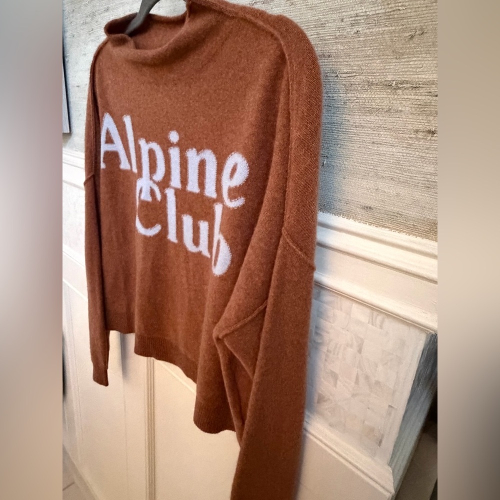 New small Anthropologie pilcro Alani cashmere sweater tan alpine club snow ski - Picture 7 of 16
